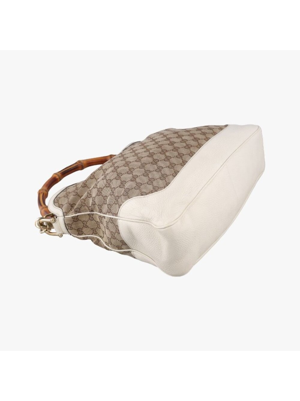Gucci Bamboo Beige White Canvas Leather - Picture 5 of 16